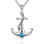 Collier Coeur Ancre Marine (Argent)