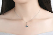 Collier Coeur Ancre Marine (Argent)