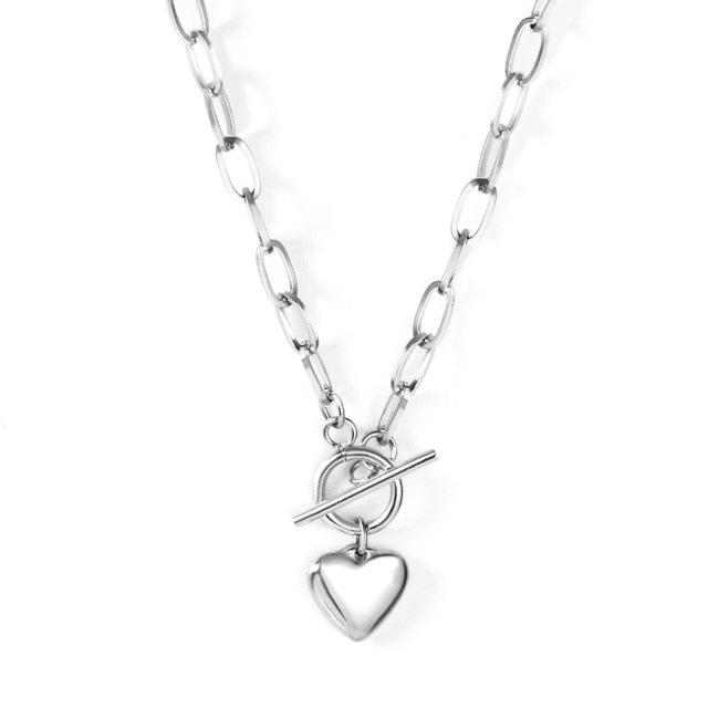 Collier Coeur Grosse Maille